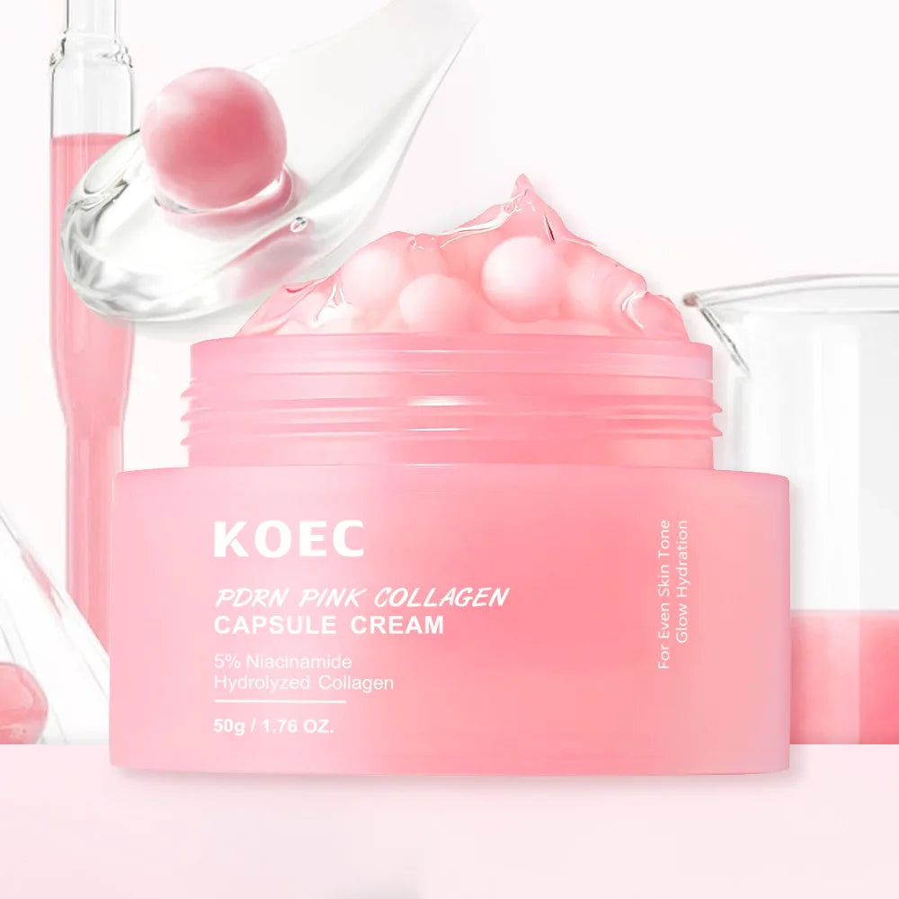 Leichte Feuchtigkeitscreme fürs Gesicht – 5 % Niacinamid, Glow-Hydration & Kollagenkapseln für einen ebenmäßigen, strahlenden Teint