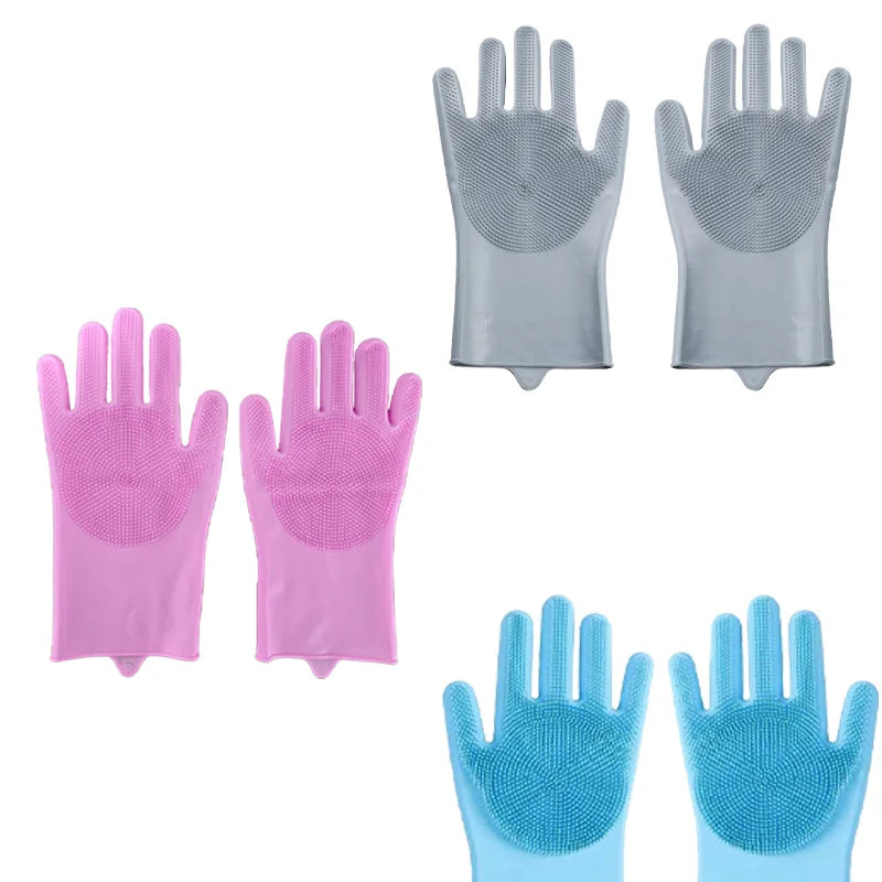 Silikon-Spülhandschuhe – Umweltfreundliche Mehrzweck-Reinigungshandschuhe, Wasserdicht, für Küche, Haustierbad & Autoreinigung
