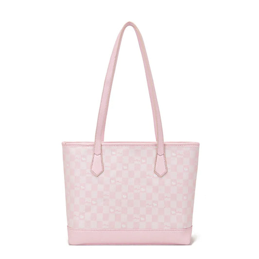 Vintage Bedruckte Tote Bag – Süße Rosa Damenhandtasche mit großem Fassungsvermögen für Pendeln & Alltag