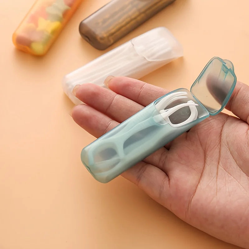 12 Stück tragbare Zahnstocherbox / Pillendose – Mini Kunststoffbehälter für Reisen, Tabletten, Zahnseide & Vitamine