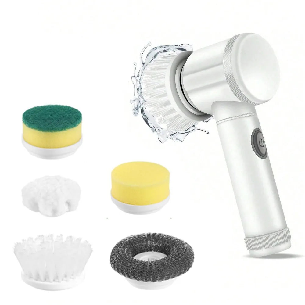5-in-1 Electric Cleaning Brush Rechargeable IPX6 Waterproof Electric Shoe Polisher Wireless Automatic Electric Spin Scrubber