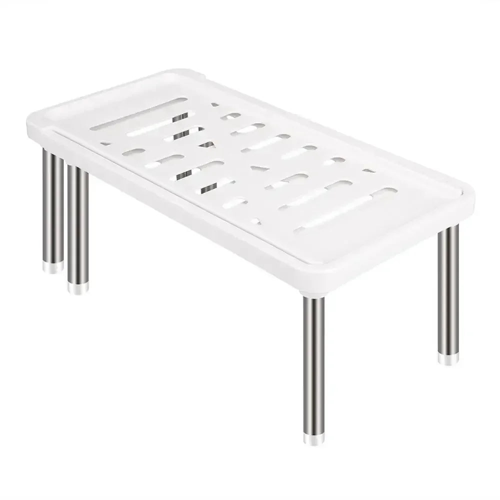 Verstellbares Küchenregal – Kunststoff-Schrankablage 35–61 cm, Multifunktionaler Aufbewahrungsorganizer für Küchenschränke