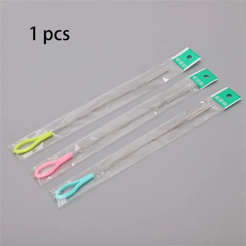 1PC Trinkhalm-Reinigungsbürsten-Set – Rohrreiniger für Trinkhalme aus Edelstahl, langer Griff, Nylon-Reinigungsbürste für Strohhalme