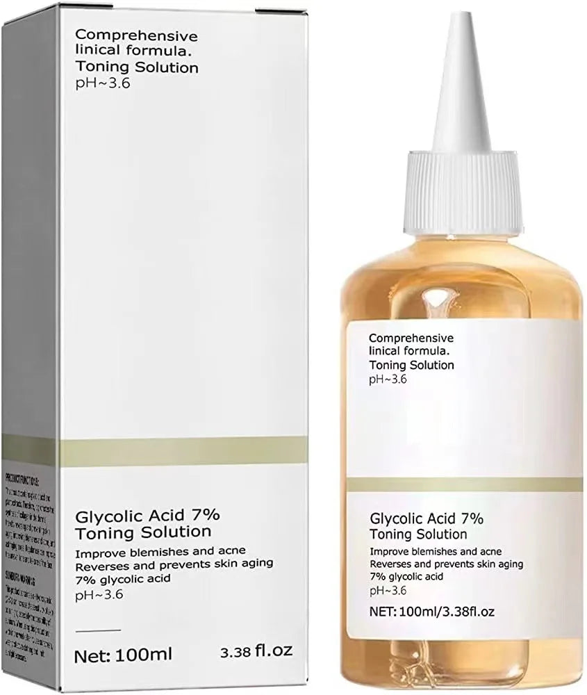 100ml Glycolic Acid 7% Toning Solution – Peeling-Lotion zur Entfernung von Hautunreinheiten und zur Feuchtigkeitspflege