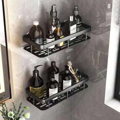 Wandmontiertes Eckregal fürs Badezimmer – Rechteckiges Duschregal ohne Bohren, Wandablage für Shampoo, Handtücher und Badaccessoires