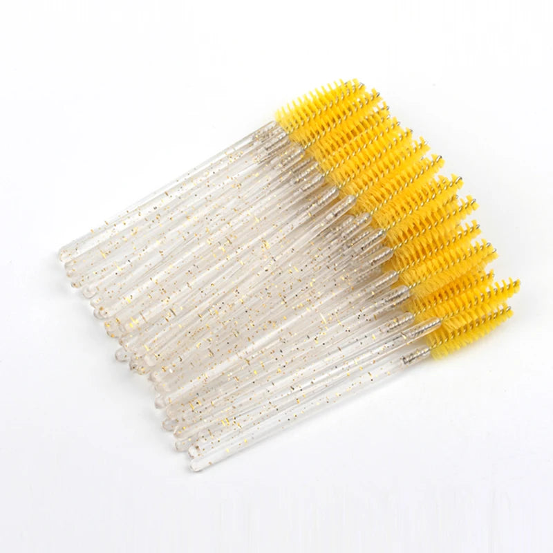 5/50 Stück Kristall-Wimpernbürsten – Make-up Pinsel für Wimpernverlängerung & Augenbrauen | Professionelles Beauty-Tool