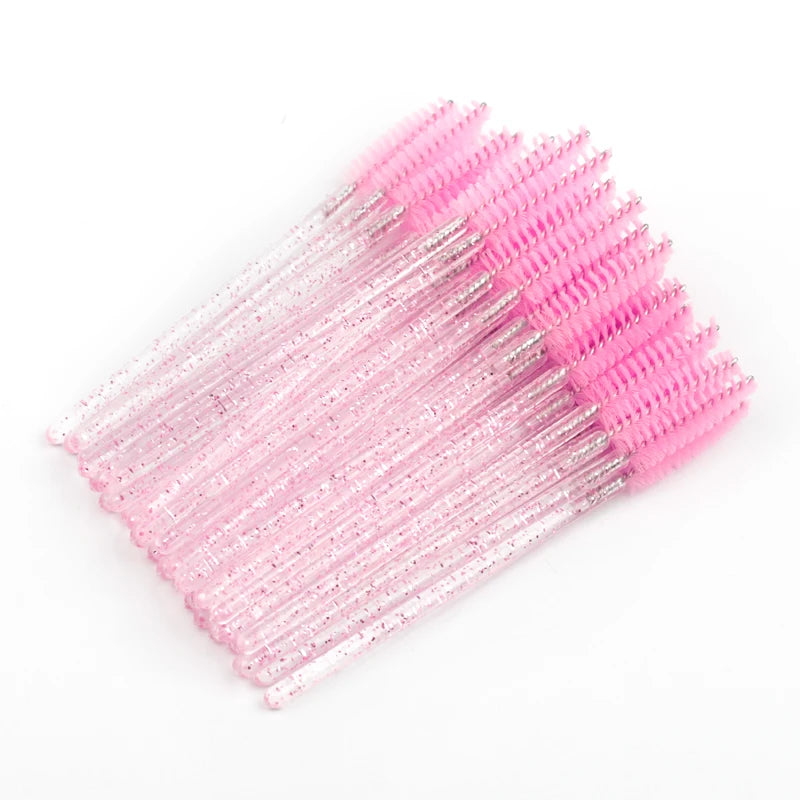 5/50 Stück Kristall-Wimpernbürsten – Make-up Pinsel für Wimpernverlängerung & Augenbrauen | Professionelles Beauty-Tool