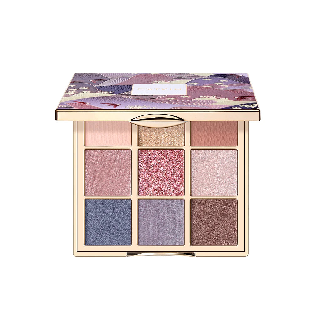 Lidschattenpalette – 9 Farben, Matt & Schimmer, Hochpigmentiert, Cremige Textur, Natürliche Bronze- & Neutral-Töne