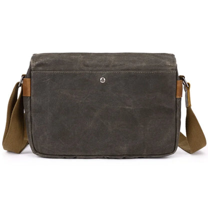 Herren Vintage Schultertasche aus geöltem Wachscanvas – Stoßfeste DSLR-Kameratasche, wasserdichte Canvas-Messenger- und Crossbody-Tasche, lässig und vielseitig