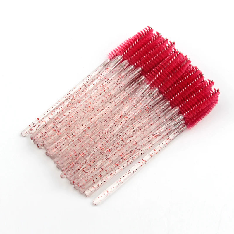 5/50 Stück Kristall-Wimpernbürsten – Make-up Pinsel für Wimpernverlängerung & Augenbrauen | Professionelles Beauty-Tool