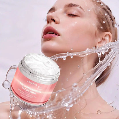1/2 Stück Collagen Night Wrapping Mask – Abziehbare Overnight-Collagen-Gesichtsmaske. Spendet intensive Feuchtigkeit, strafft die Haut und verleiht einen strahlenden Glow. Hilft, Hauterschlaffung sichtbar zu reduzieren.