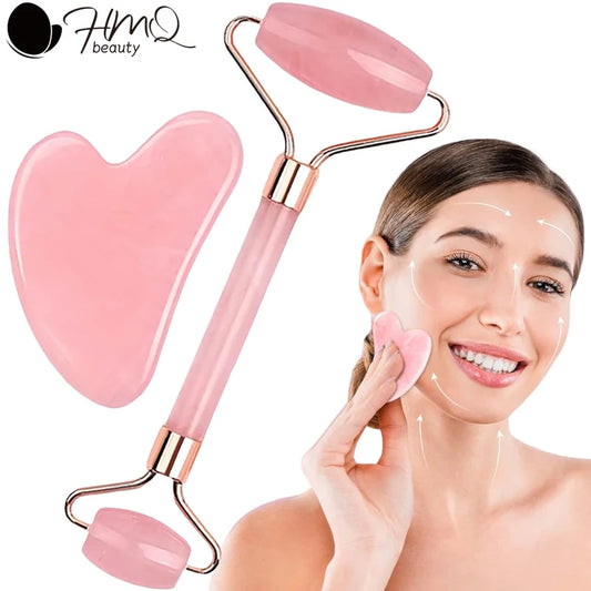 2-teiliges Gesichtsmassage-Set – Ice Roller für Gesicht, Hals & Augen, Gua Sha Board, Tragbarer Facial Roller für Lifting & Konturierung