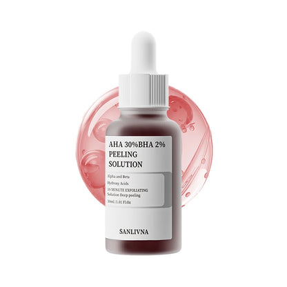 AHA 30% + BHA 2% Peeling-Gesichtsserum – Mit 10% Niacinamid, 1% Zink & 10% Hexapeptid – Feuchtigkeitsspendende Hautpflege