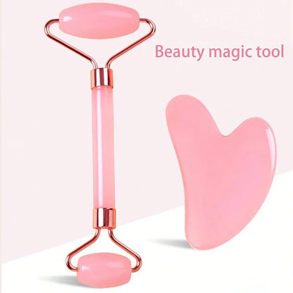 2-teiliges Gesichtsmassage-Set – Ice Roller für Gesicht, Hals & Augen, Gua Sha Board, Tragbarer Facial Roller für Lifting & Konturierung