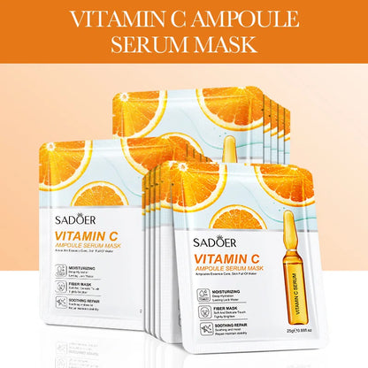 15 Stück 24K Gold Vitamin C & Hyaluronsäure Gesichtsmasken – Feuchtigkeitsspendend, Straffend & Intensiv Hydratisierend – Gesichtspflege für strahlende Haut