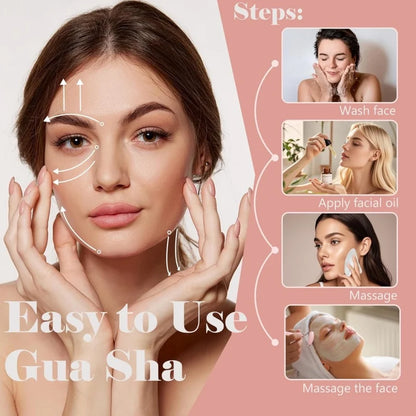 2-teiliges Gesichtsmassage-Set – Ice Roller für Gesicht, Hals & Augen, Gua Sha Board, Tragbarer Facial Roller für Lifting & Konturierung