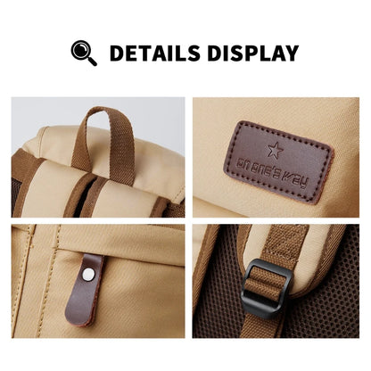 Herren Vintage Canvas Rucksack – Große Kapazität, 15,6-Zoll Laptop, Lässiger Rucksack für Pendler und Reisen, Unisex Schul- und Alltagstasche