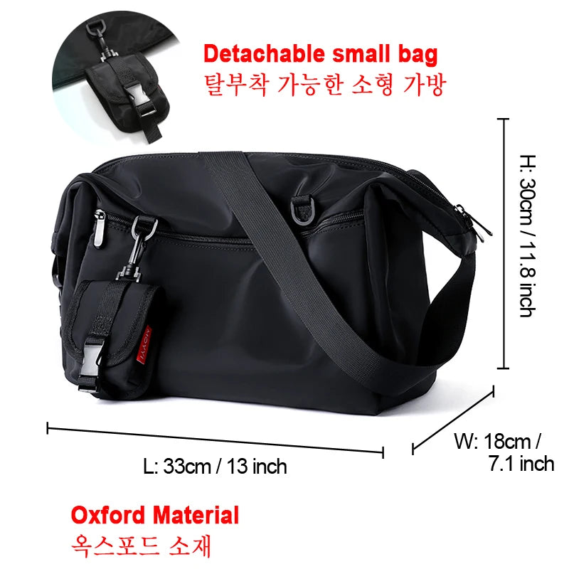 Koreanischer Stil – Herren Messenger Bag, Damen Reise- und Lässige Große Hobo-Tasche, Wasserdichte Nylon Laptop Crossbody- und Schultertasche