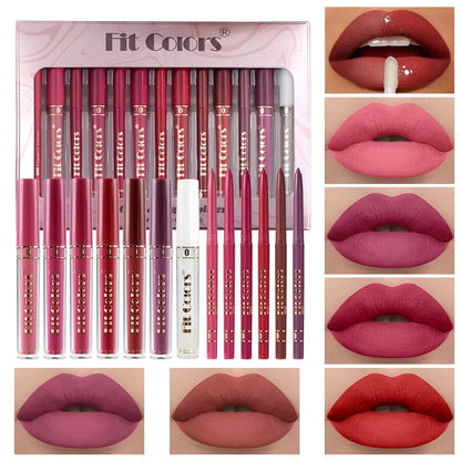13-teiliges Lipgloss-Set – Langanhaltend, Wasserfest & Schweißresistent
