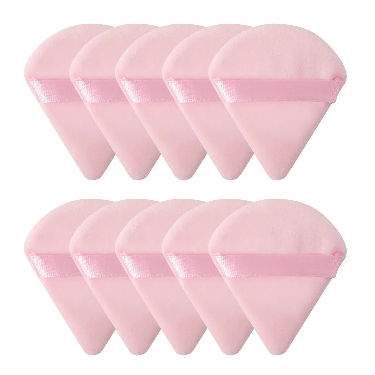 10/20 Stück Dreieckige Samt-Puderquaste – Mini Make-up-Schwamm | Waschbar, leicht & ideal für Gesichtsmake-up