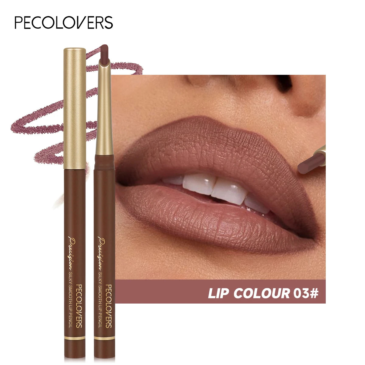 Matte Lippenkonturenstifte in 6 Farben – abgeschrägte Präzisionsspitze, natürliche Nude- & Brauntöne, langanhaltendes Make-up