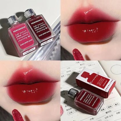 Transparentes Rotes Lip Gloss – Spiegelnder Jelly-Liquid Lippenstift, Hydratisierend & Feuchtigkeitsspendend, Langanhaltend, Lippenfarbe & Make-up