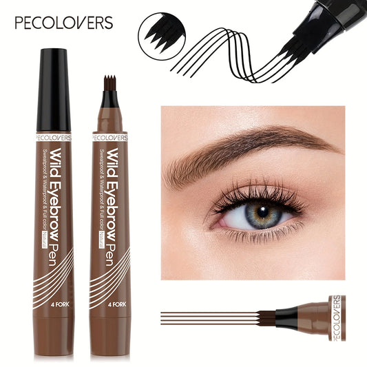 Flüssiger Augenbrauenstift in 5 Farben – langanhaltend, 4-geteilter Präzisionskopf, Grau- und Brauntöne für perfektes Augenbrauen-Make-up