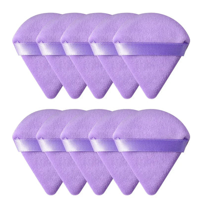 10/20 Stück Dreieckige Samt-Puderquaste – Mini Make-up-Schwamm | Waschbar, leicht & ideal für Gesichtsmake-up