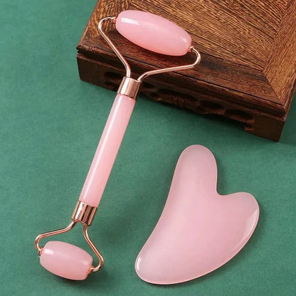2-teiliges Gesichtsmassage-Set – Ice Roller für Gesicht, Hals & Augen, Gua Sha Board, Tragbarer Facial Roller für Lifting & Konturierung