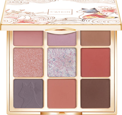 Lidschattenpalette – 9 Farben, Matt & Schimmer, Hochpigmentiert, Cremige Textur, Natürliche Bronze- & Neutral-Töne