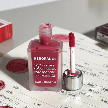 Transparentes Rotes Lip Gloss – Spiegelnder Jelly-Liquid Lippenstift, Hydratisierend & Feuchtigkeitsspendend, Langanhaltend, Lippenfarbe & Make-up