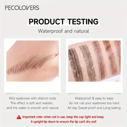 Flüssiger Augenbrauenstift in 5 Farben – langanhaltend, 4-geteilter Präzisionskopf, Grau- und Brauntöne für perfektes Augenbrauen-Make-up