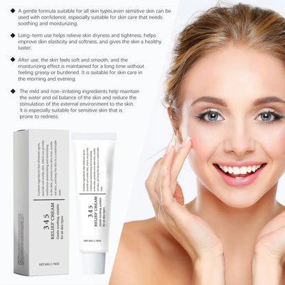 345 Relief Cream – Beruhigende Pflege gegen Rötungen, Lifting-Effekt, Aufhellend & Ausgleichender Hautton, Feuchtigkeitsspendende Glättungscreme 50 g