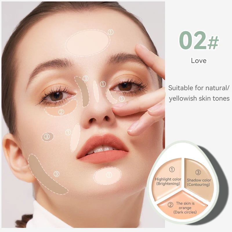 3D Contour & Concealer Palette – Mattes Finish, Langanhaltend, Kaschiert Augenringe & Makel, Perfekt für Pickel & Hautunreinheiten