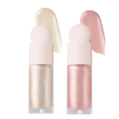 3 Farben Schimmer Flüssig-Highlighter – Langanhaltend, Gesicht & Körper, Glänzend, Ideal für Musikfestivals, Partys & Makeup-Zubehör