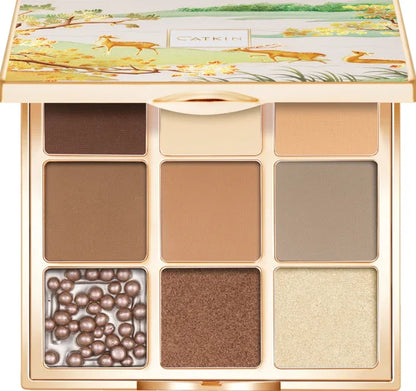 Lidschattenpalette – 9 Farben, Matt & Schimmer, Hochpigmentiert, Cremige Textur, Natürliche Bronze- & Neutral-Töne