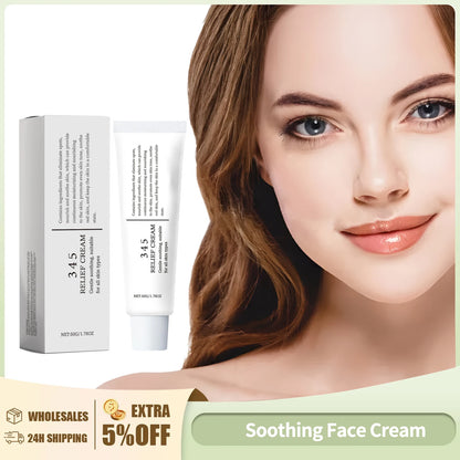 345 Relief Cream – Beruhigende Pflege gegen Rötungen, Lifting-Effekt, Aufhellend & Ausgleichender Hautton, Feuchtigkeitsspendende Glättungscreme 50 g