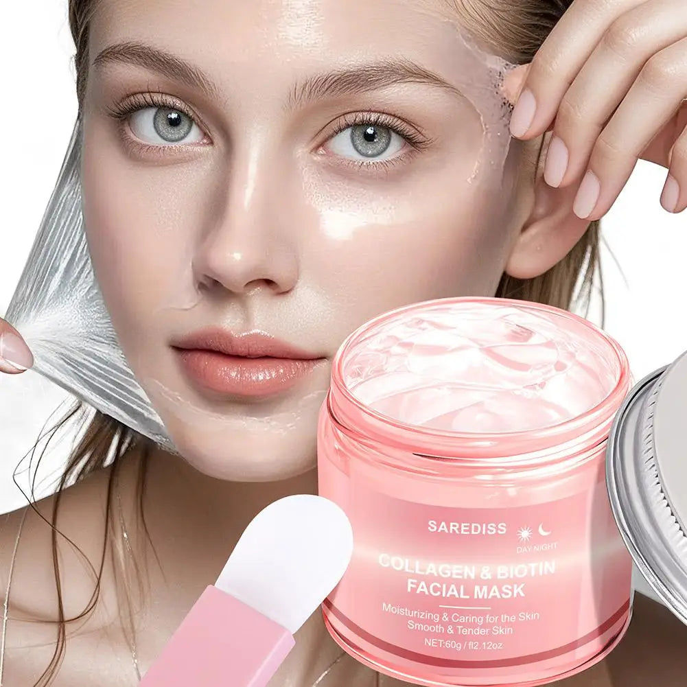 1/2 Stück Collagen Night Wrapping Mask – Abziehbare Overnight-Collagen-Gesichtsmaske. Spendet intensive Feuchtigkeit, strafft die Haut und verleiht einen strahlenden Glow. Hilft, Hauterschlaffung sichtbar zu reduzieren.