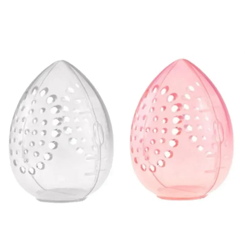 Transparente Aufbewahrungsbox für Make-up-Schwämme – Tragbarer Trocknungsbehälter, Hygienischer Schwammhalter, Eierförmiges Design