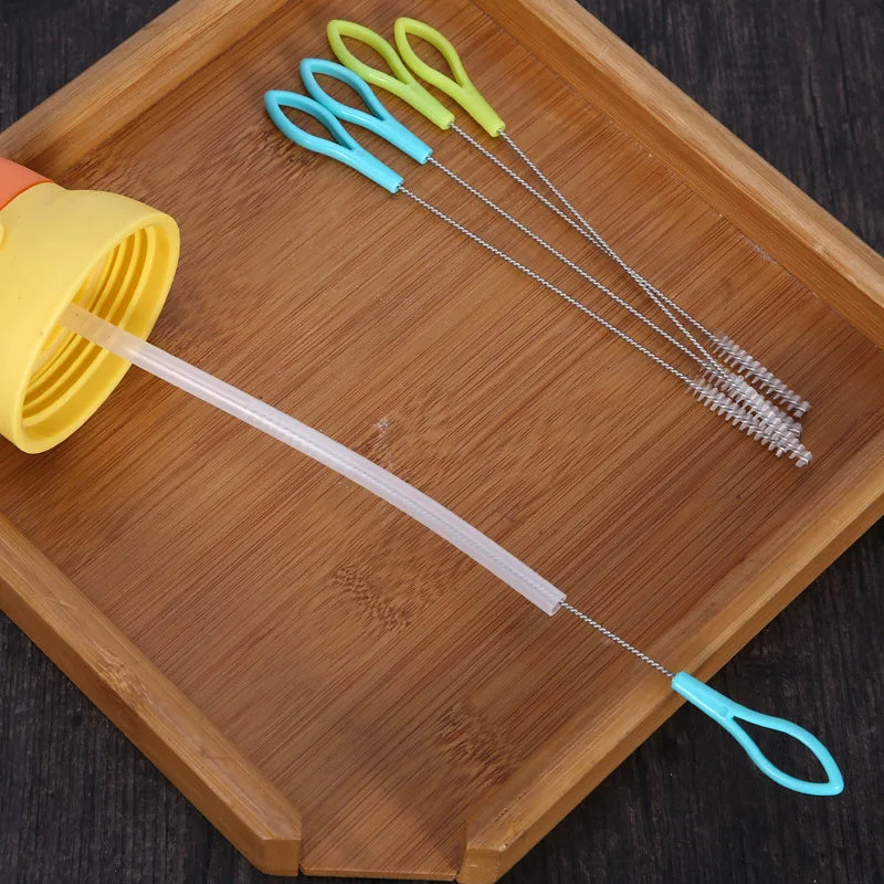 1PC Trinkhalm-Reinigungsbürsten-Set – Rohrreiniger für Trinkhalme aus Edelstahl, langer Griff, Nylon-Reinigungsbürste für Strohhalme