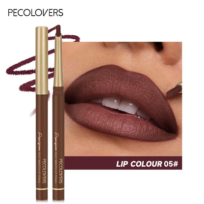 Matte Lippenkonturenstifte in 6 Farben – abgeschrägte Präzisionsspitze, natürliche Nude- & Brauntöne, langanhaltendes Make-up