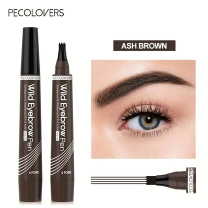 Flüssiger Augenbrauenstift in 5 Farben – langanhaltend, 4-geteilter Präzisionskopf, Grau- und Brauntöne für perfektes Augenbrauen-Make-up