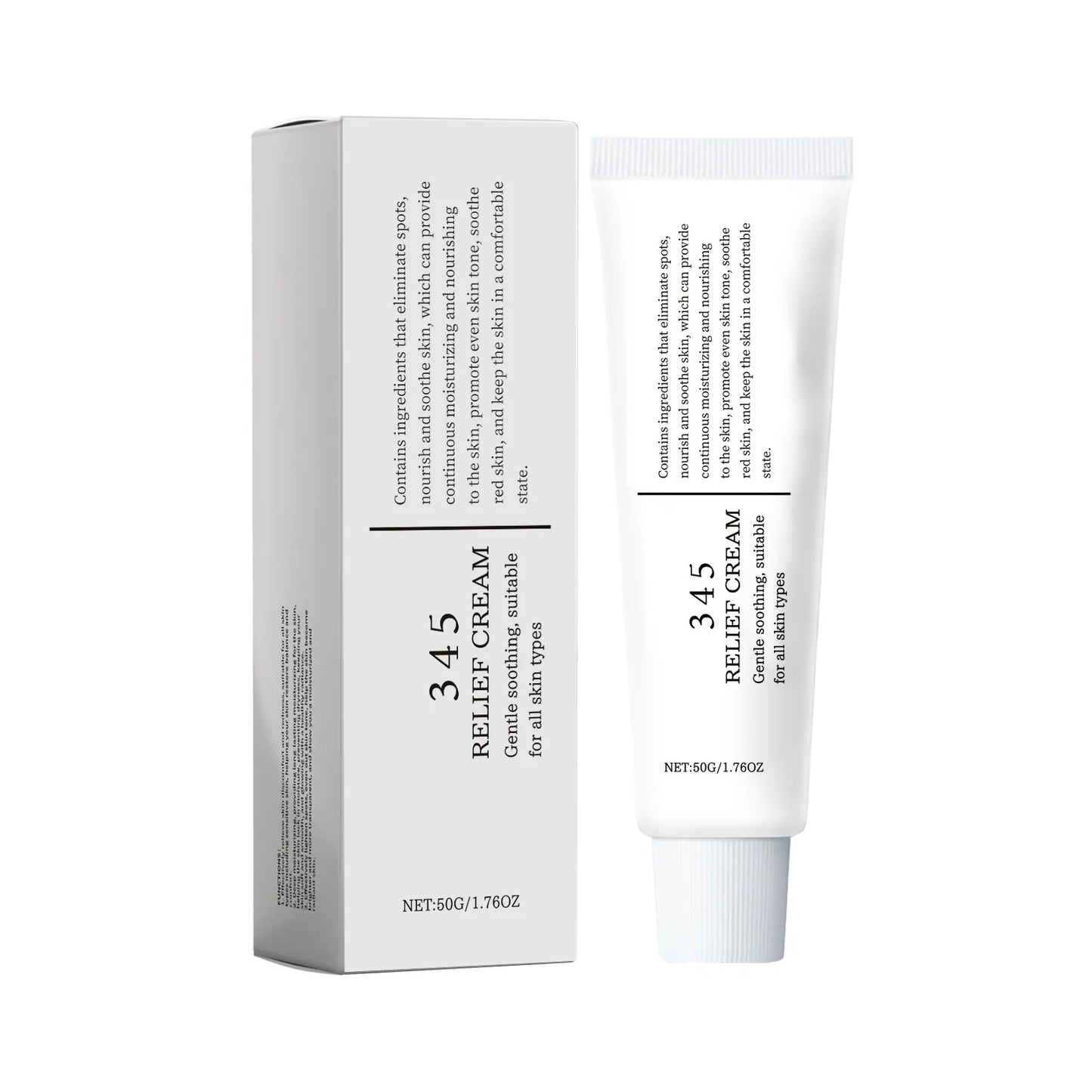 345 Relief Cream – Beruhigende Pflege gegen Rötungen, Lifting-Effekt, Aufhellend & Ausgleichender Hautton, Feuchtigkeitsspendende Glättungscreme 50 g