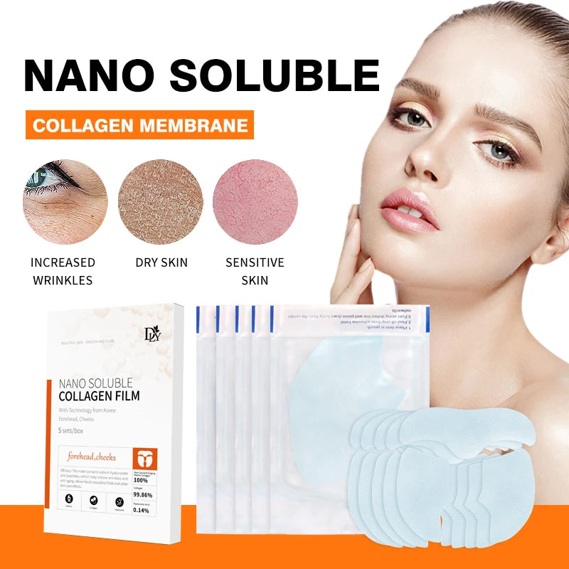 Nano-Löslicher Kollagen-Film-Masken- und Serum-Spray-Set – Anti-Falten Gesichtspflege, Feuchtigkeitsspendend & Aufhellend, Hautstraffendes Pflege-Set