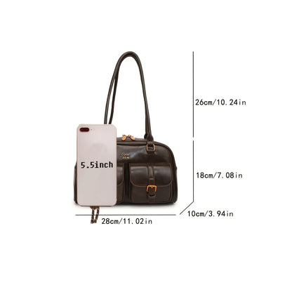 Damen Schultertasche in Kaffee-Braun mit mehreren Taschen – Stylische Vielseitige Letter-Crossbody-Tasche für Reisen, Arbeit, Shopping und Dates