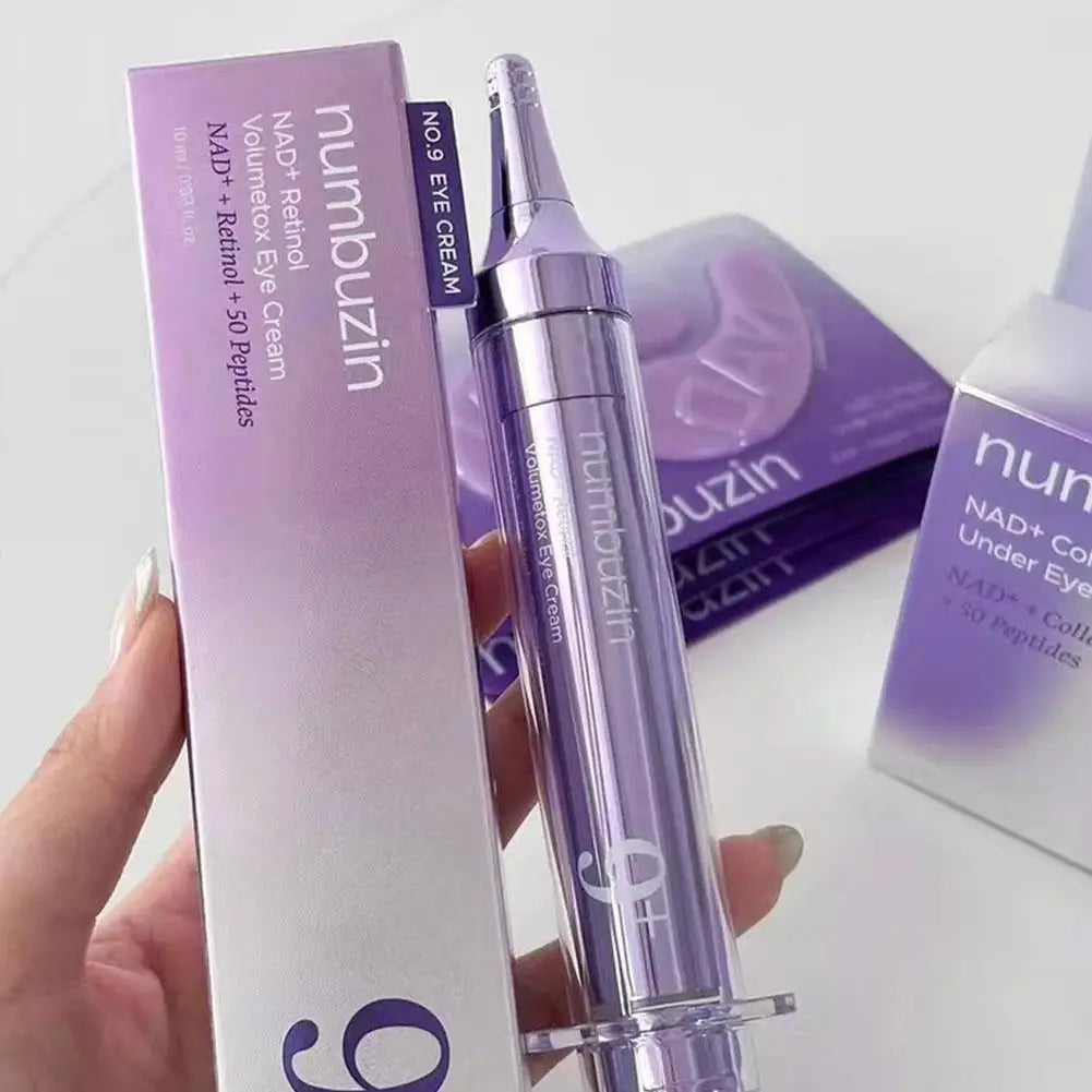 No. 9 Augencreme – Numbuzin NAD+ Retinol Volumetox Eye Cream mit 50 Peptiden. No. 9+ NAD+ Bio Lifting Essence – Originalmarke für professionelle Gesichtspflege.