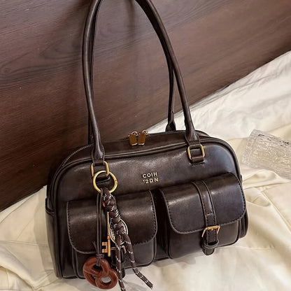 Damen Schultertasche in Kaffee-Braun mit mehreren Taschen – Stylische Vielseitige Letter-Crossbody-Tasche für Reisen, Arbeit, Shopping und Dates