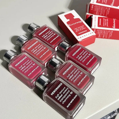 Transparentes Rotes Lip Gloss – Spiegelnder Jelly-Liquid Lippenstift, Hydratisierend & Feuchtigkeitsspendend, Langanhaltend, Lippenfarbe & Make-up