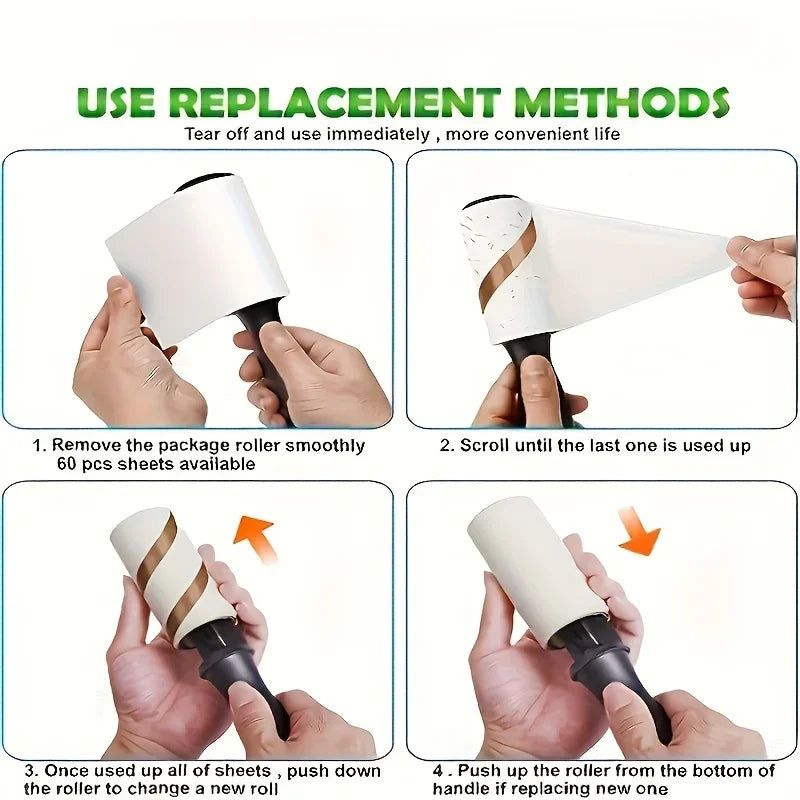 Ultra Haftende Fusselrolle zur Entfernung von Tierhaaren – Ideal für Möbel, Kleidung & Teppiche