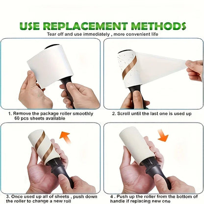 Ultra Haftende Fusselrolle zur Entfernung von Tierhaaren – Ideal für Möbel, Kleidung & Teppiche